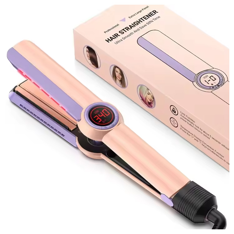 高性能ヘアアイロン ワイドプレート フラットアイロン