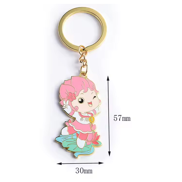 高品質の卸売カスタムロゴメタルゴールドキーチェーン