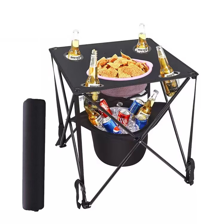 屋外ホームバー用のモダンなポータブルアイアン折りたたみテーブル