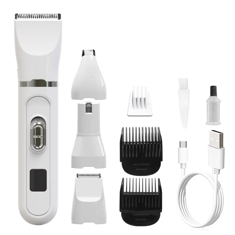新しい4 in 1グルーミングキット低ノイズペットヘアトリマードッグシェーバー