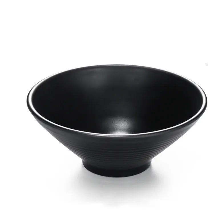 レストランA5高品質のマットブラックメラミンラーメンボウル
